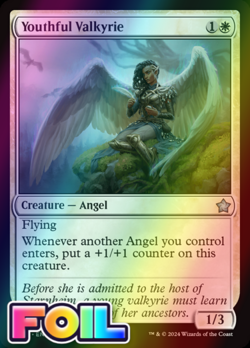 x1 Youthful Valkyrie FDN Foundations MTG 149 FOIL UNCOMMON M/NM 1x - Image 1