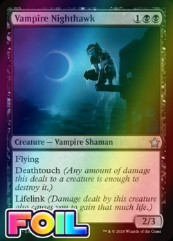 x1 Vampire Nighthawk FDN Foundations MTG 186 FOIL UNCOMMON M/NM 1x - Image 1
