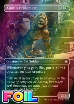 x1 Ajani's Pridemate FDN Foundations MTG 293 FOIL UNCOMMON BORDERLESS M/NM 1x - Image 1