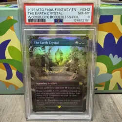 Magic: The Gathering Final Fantasy the Earth Crystal Borderless Foil PSA 8 - Image 1