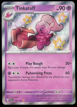 Pokemon TCG Tinkatuff Holo Shiny Rare S&V Paldean Fates 166/091 NM - Image 1