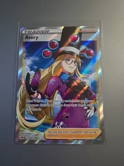 Avery FULL ART TRAINER 187/198 Sword & Shield - Chilling Reign Holo Pokemon NM - Image 1