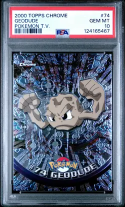 2000 TOPPS CHROME POKEMON T.V. #74 GEODUDE PSA 10 - Image 1