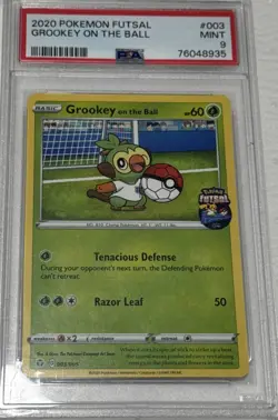 2020 Pokemon Futsal Promo #003 Grookey On the Ball PSA 9 Mint - Image 1
