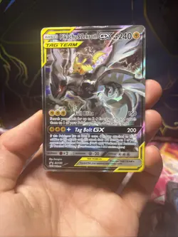 Pokemon TCG Pikachu & Zekrom GX Tag Team Black Star Promo SM168 Damaged - Image 1