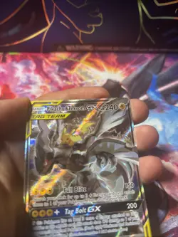 Pokemon TCG Pikachu & Zekrom GX Tag Team Black Star Promo SM168 Damaged - Image 2