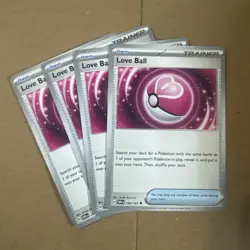 x4 Love Ball 156/167 Twilight Masquerade Pokemon Playset NM/M - Image 1