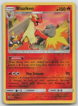 Pokemon Blaziken 6/70 Reverse Holo Rare Sun Moon Dragon Majesty 6/70 - Image 1