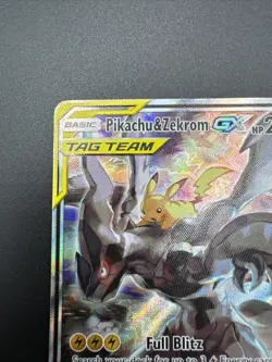 Pokemon Pikachu & Zekrom GX SM168 Tag Team Tins Full Art Black Star Promo - Image 2