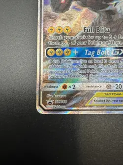 Pokemon Pikachu & Zekrom GX SM168 Tag Team Tins Full Art Black Star Promo - Image 4