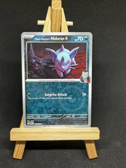 Pokemon TCG * Destined Rivals 114/182 Team Rocket's Nidoran * REVERSE HOLO * NM - Image 1
