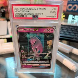 2017 POKEMON SUN & MOON SHINING LEGENDS SECRET #78 MEWTWO GX PSA 2 - Image 1