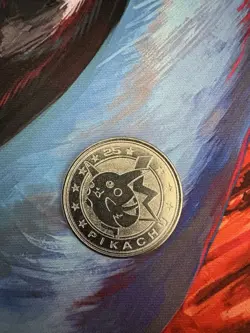 Pikachu metal coin - Pokemon TCG - Nintendo/CR/GF - 2000 Wizards - Image 1