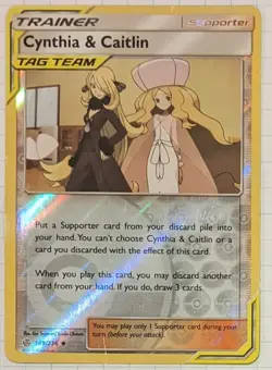 Cynthia & Caitlin 189/236 HP Uncommon Reverse Holo Pokemon SM Cosmic Eclipse - Image 1