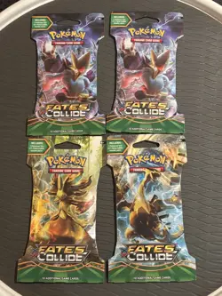 Pokemon TCG XY Fates Collide Sleeved Booster Packs Sealed Lot of 4 SEALED - Image 1