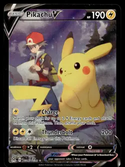 PIKACHU V - TG16/TG30 Holo Rare V Lost Origin Trainer Gallery Pokemon LP - Image 1