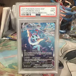 2021 Pokemon Vaporeon VMAX #SWSH182 Promo Premium Collection PSA 9 Mint - Image 1