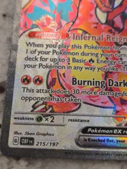 Pokemon 2023 Obsidian Flames Charizard EX #215/197 - Image 2