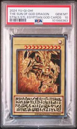 2024 Yu-Gi-Oh! The Sun of God Dragon Winged Ra Stainless Steel PSA 10 GEM - Image 1