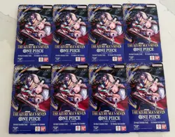 8 x One Piece OP14 - THE AZURE SEA’S SEVEN - Sleeved Blister Booster Packs Lot - Image 1