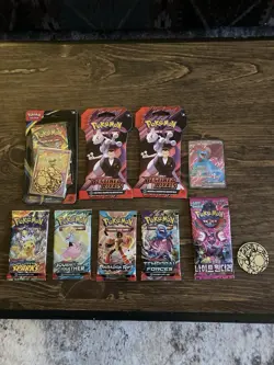 pokemon pack lot (8 Packs!) blisters, Packs, cards, coins, etc. ALL SEALED/NEW - Image 1