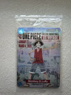 One Piece Monkey D. Luffy College Basketball US Voyage Promo Card - Image 1
