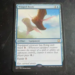 Mtg Winged Boots NM Adventures in the Forgotten Realms Commander #020 Rare Card - Image 1
