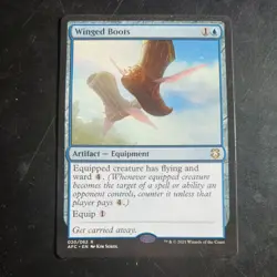 Mtg Winged Boots NM Adventures in the Forgotten Realms Commander #020 Rare Card - Image 2