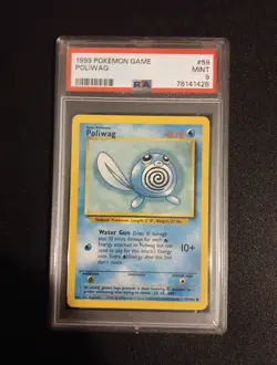💎PSA💦POLIWAG 59/102 BASE SET MINT PSA 9✨💎 Vintage Pokemon Card Base Set💥 - Image 1