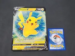 Pokemon Sword & Shield "Pikachu V" SWSH198 / JUMBO CARD / Near Mint - Image 3