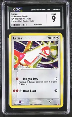 CGC 9 MINT Latias 2004 EX Trainer Kit 4/10 Holo Pokemon Card - Image 1