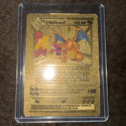 Pokemon Charizard 120HP Gold Foil 🔥card 4/102 Near Mint /Mint Textured - Image 1