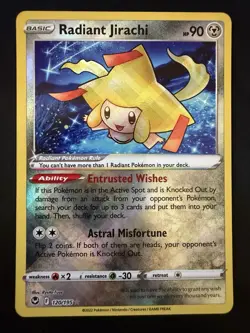 Radiant Jirachi 120/195 Silver Tempest Holo Rare Pokemon Card Pokemon TCG - Image 1