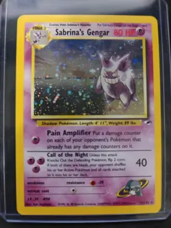 Sabrina's Gengar Gym Heroes Holo Card Unlimited Swirl LP - Image 1