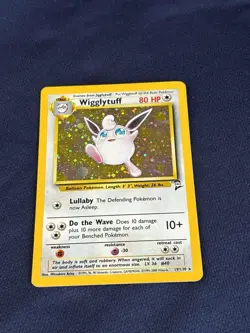 Wigglytuff 019/130 Base Set 2 Holo Pokemon card played - Image 1