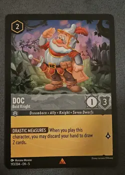 Disney Lorcana TCG Doc Bold Knight 193/204 Shimmering Skies Regular Card - Image 1