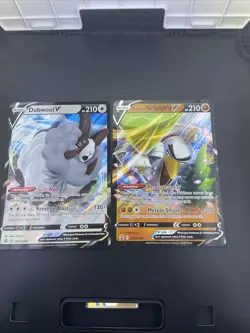 Lot Of 2 Jumbo Pokemon Promo Cards OVERSIZED Dubwool V Sirfetch’d V SWSH049 043 - Image 1