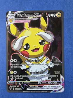 PIKACHU POKEMON ALBEDO OVERLORD PIKA CARTE CARD HOLO PRISM FLASH MANGA KAWAII - Image 1