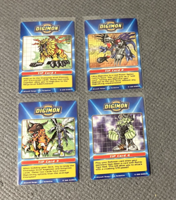 (4) Digimon Digi Battle Taco Bell Prome Tip Cards (1-4) (2000, Bandai) - Image 1