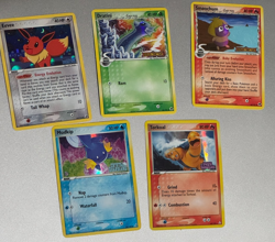 Lot of 5 Pokemon TCG Holo Cards Stamped Mudkip Eevee - Image 1