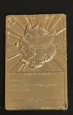Pokemon - TOGEPI - 23k Gold Plated Trading Card - Burger King - 1999 - No Ball - Image 2