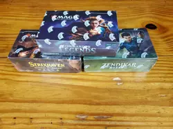 MTG 3x Sealed Draft Booster Box Zendikar Rising, Commander Legends, Strixhaven - Image 1