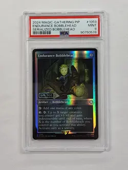 2024 MTG Fallout 1059 Endurance Bobblehead Artifact Rainbow Foil 075/500 PSA 9 - Image 2