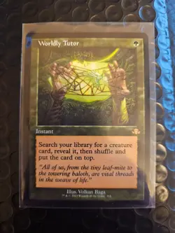 Worldly Tutor Retro Frame MTG Dominaria Remastered LP - Image 1