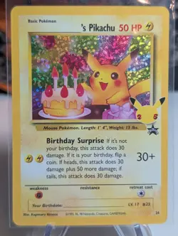 Birthday Pikachu Holo 24 Celebrations Classic Collection Pokemon 2021 NM - Image 1