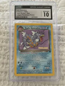 1999 Pokemon Team Rocket Dark Gyarados #8/82 Pre-Release Holo - CGC 10 Gem Mint - Image 1