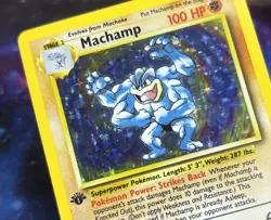 Pokemon - Machamp 8/102 Base Set Starter Deck Holo Rare 1st Edition Unlimited LP - Image 3