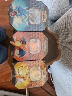 Pokemon Hidden Fates Tins Charizard Gyarados Raichu GX Boxes - Set of 3 - Image 5
