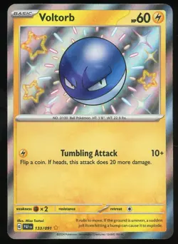 Pokemon TCG Voltorb Holo Shiny Rare S&V Paldean Fates 133/091 NM - Image 1