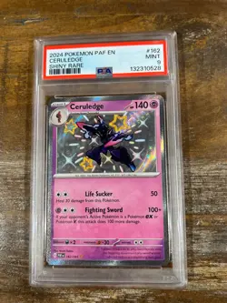 POKEMON 2024 Paldean Fates Shiny Rare CERULEDGE #162 PSA 9 Mint RARE - Image 1